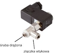 Elektrozawór ze śrubą drążoną 2/2 (NC) G 1/8 - 4, zasilanie od gw. zew., 24 V DC